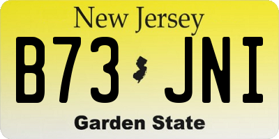 NJ license plate B73JNI