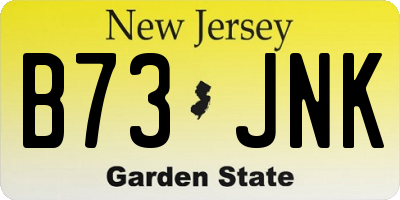 NJ license plate B73JNK