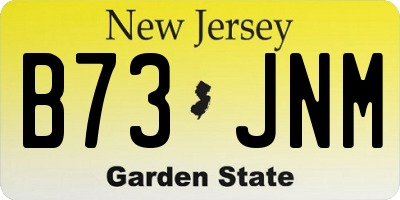 NJ license plate B73JNM