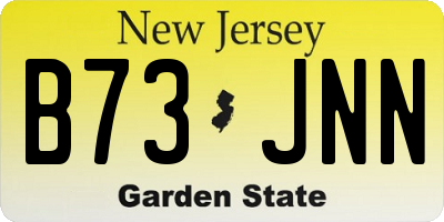 NJ license plate B73JNN