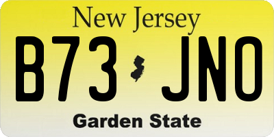 NJ license plate B73JNO