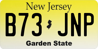 NJ license plate B73JNP