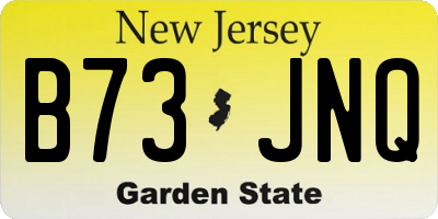 NJ license plate B73JNQ