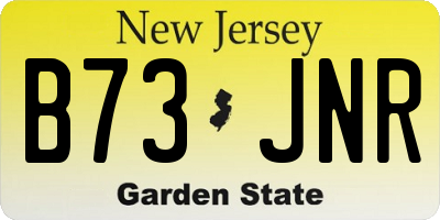 NJ license plate B73JNR