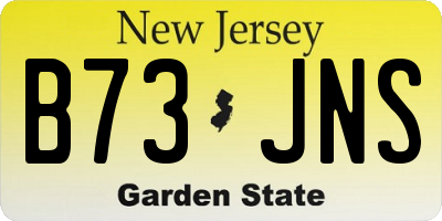 NJ license plate B73JNS