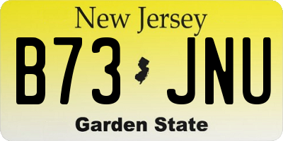 NJ license plate B73JNU