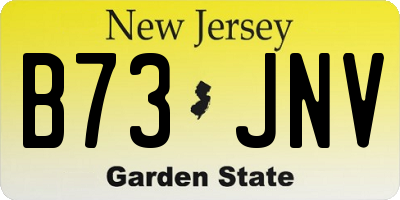NJ license plate B73JNV