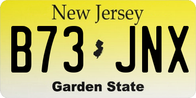 NJ license plate B73JNX