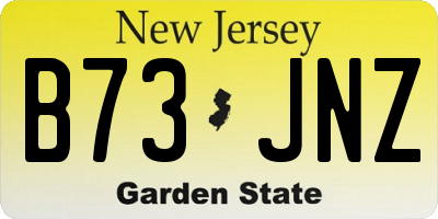 NJ license plate B73JNZ