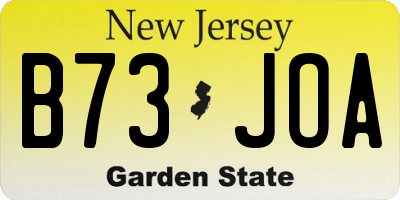 NJ license plate B73JOA