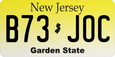 NJ license plate B73JOC