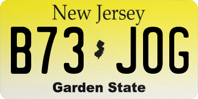 NJ license plate B73JOG