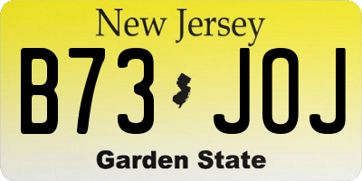 NJ license plate B73JOJ