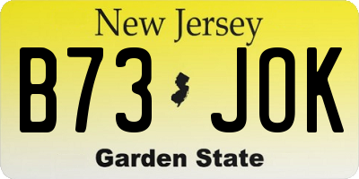 NJ license plate B73JOK
