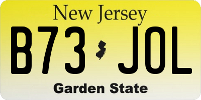 NJ license plate B73JOL