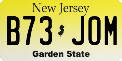 NJ license plate B73JOM