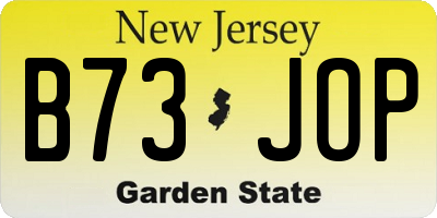 NJ license plate B73JOP