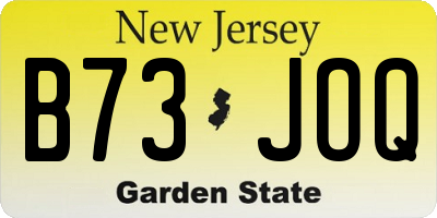 NJ license plate B73JOQ
