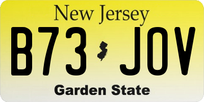 NJ license plate B73JOV