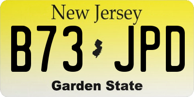 NJ license plate B73JPD