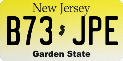 NJ license plate B73JPE
