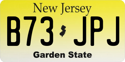 NJ license plate B73JPJ