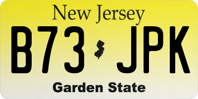 NJ license plate B73JPK
