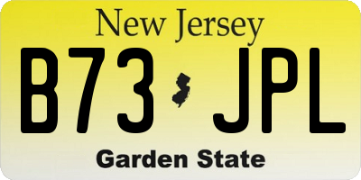 NJ license plate B73JPL