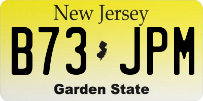 NJ license plate B73JPM