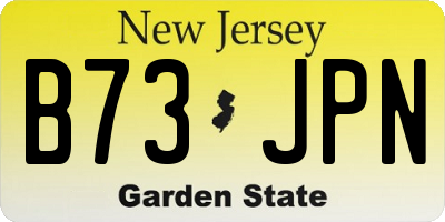 NJ license plate B73JPN