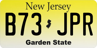 NJ license plate B73JPR