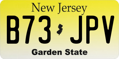 NJ license plate B73JPV