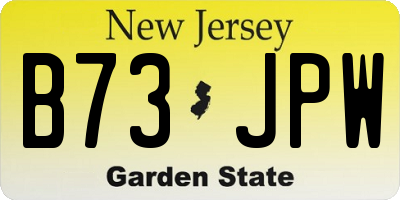 NJ license plate B73JPW