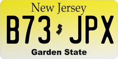 NJ license plate B73JPX