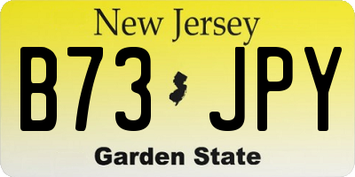 NJ license plate B73JPY
