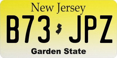 NJ license plate B73JPZ