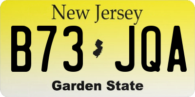 NJ license plate B73JQA