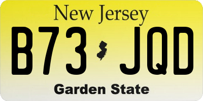 NJ license plate B73JQD