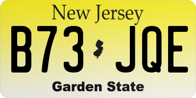 NJ license plate B73JQE