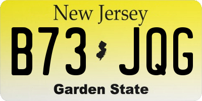 NJ license plate B73JQG