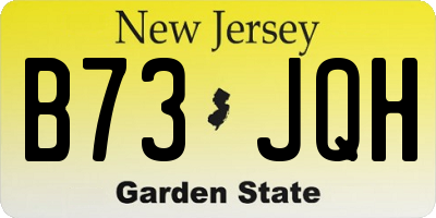 NJ license plate B73JQH