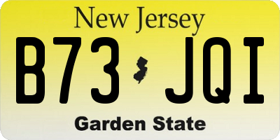NJ license plate B73JQI