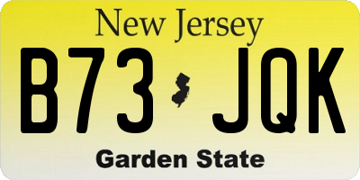 NJ license plate B73JQK