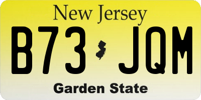 NJ license plate B73JQM