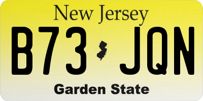 NJ license plate B73JQN