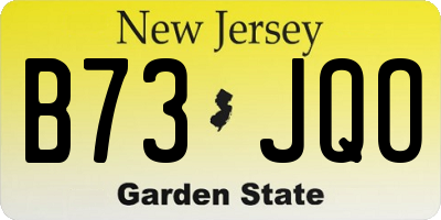 NJ license plate B73JQO