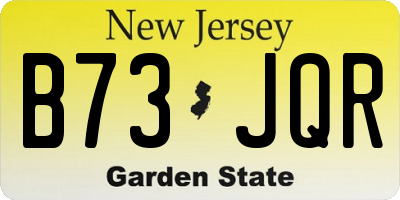 NJ license plate B73JQR