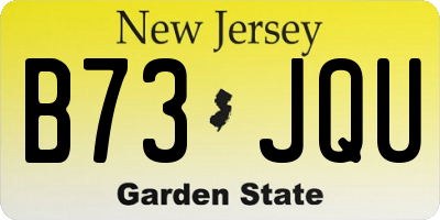 NJ license plate B73JQU