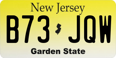 NJ license plate B73JQW