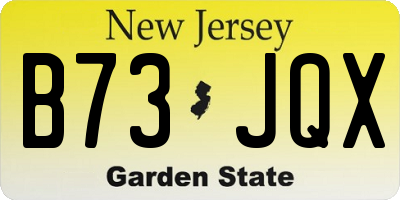 NJ license plate B73JQX